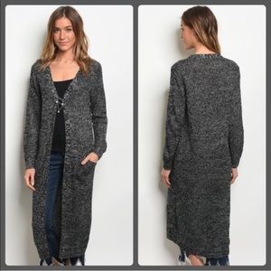 A Girl Thing Long Gray Cardigan